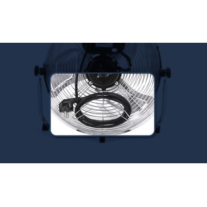 Aigostar - Álló ventilátor, 100 W/230 V, átmérő 54 cm, fényes króm kivitel