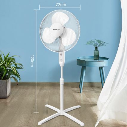 Aigostar - Álló ventilátor 40W/230V 120 cm fehér
