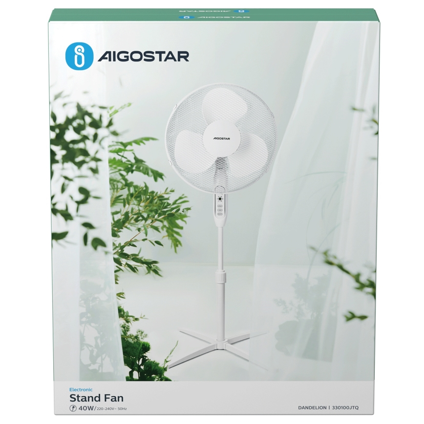Aigostar - Álló ventilátor 40W/230V 120 cm fehér