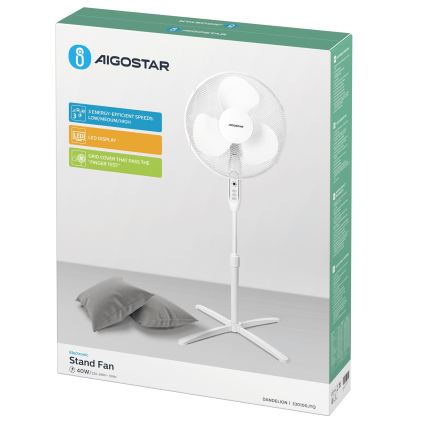 Aigostar - Álló ventilátor 40W/230V 120 cm fehér