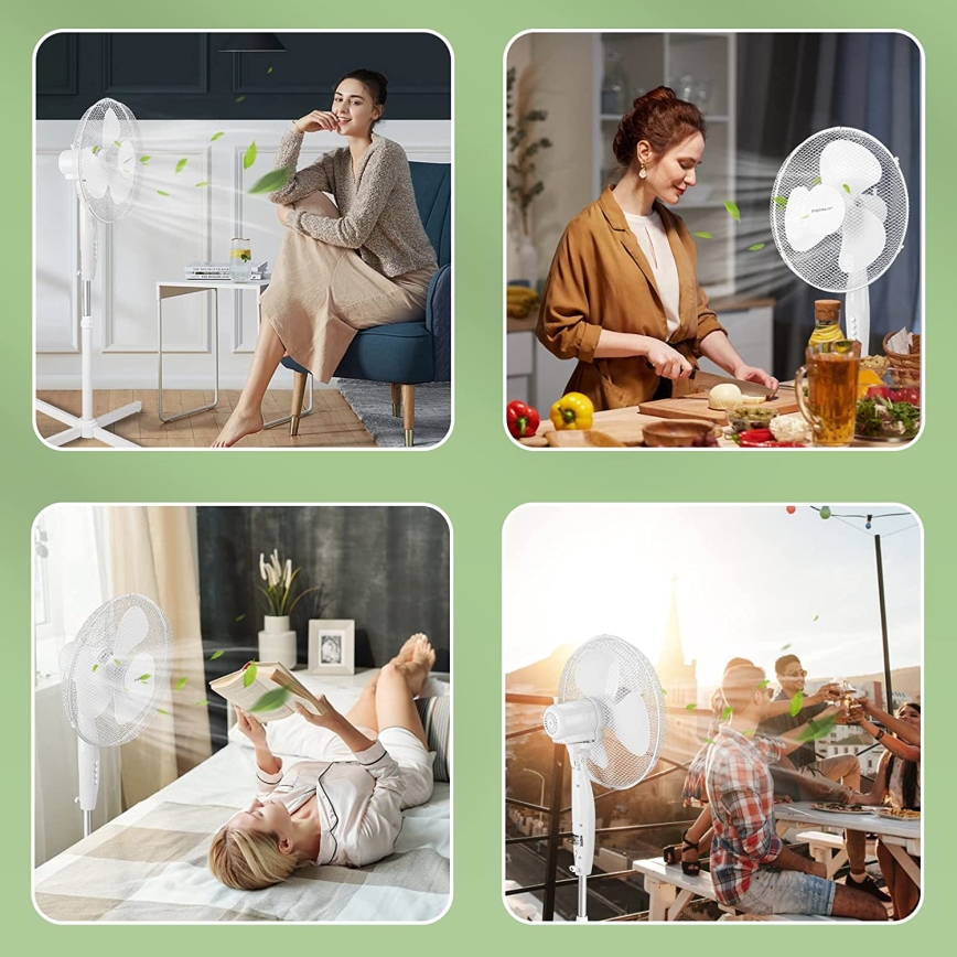 Aigostar - Álló ventilátor 45W/230V 120 cm fehér