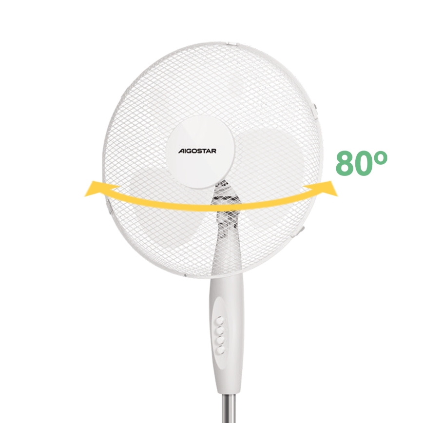 Aigostar - Álló ventilátor 45W/230V 125 cm fehér