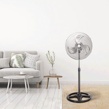 Aigostar - Álló ventilátor 50W/230V átm. 50 cm króm/fekete