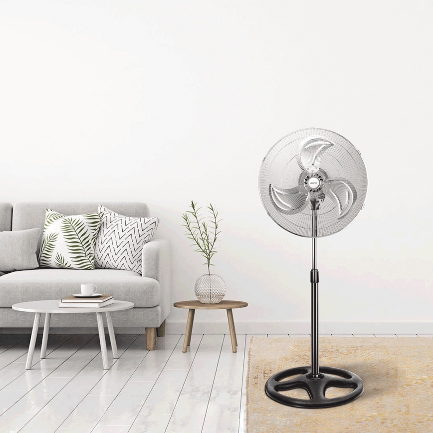 Aigostar - Álló ventilátor 50W/230V átm. 50 cm króm/fekete