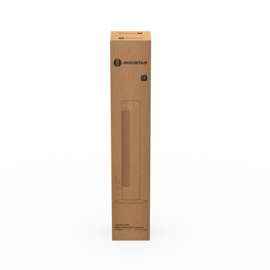 Aigostar - Álló ventilátor 50W/230V fehér + távirányító