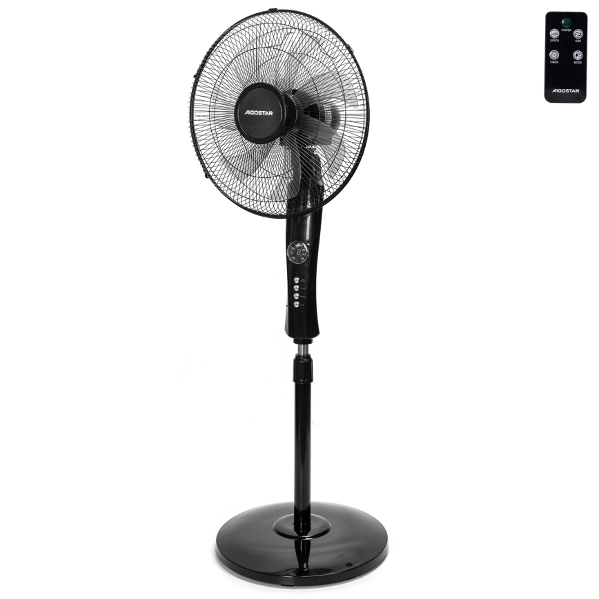 Aigostar - Álló ventilátor 50W/230V 130 cm fekete + távirányító
