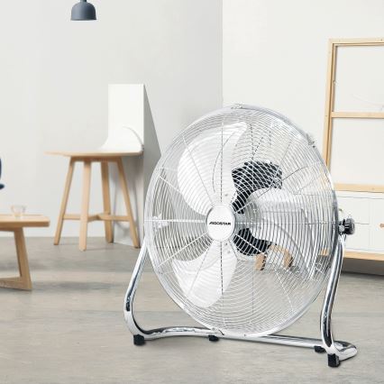 Aigostar - álló ventilátor 100W/230V, 54 cm átmérő, fényes króm