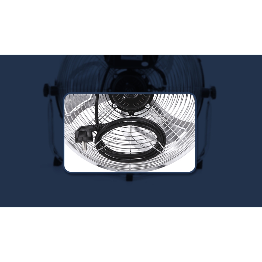 Aigostar - álló ventilátor 100W/230V, 54 cm átmérő, fényes króm