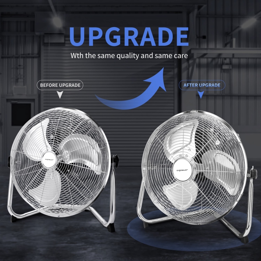 Aigostar - Állóventilátor 60W/230V 44,5 cm fényezett króm