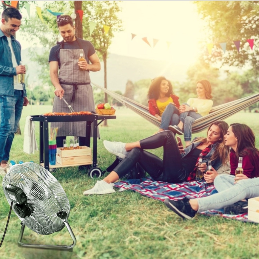 Aigostar - Állóventilátor 60W/230V 44,5 cm fényezett króm