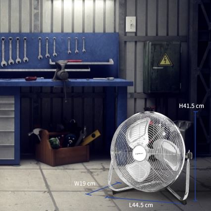 Aigostar - Állóventilátor 60W/230V 44,5 cm fényezett króm
