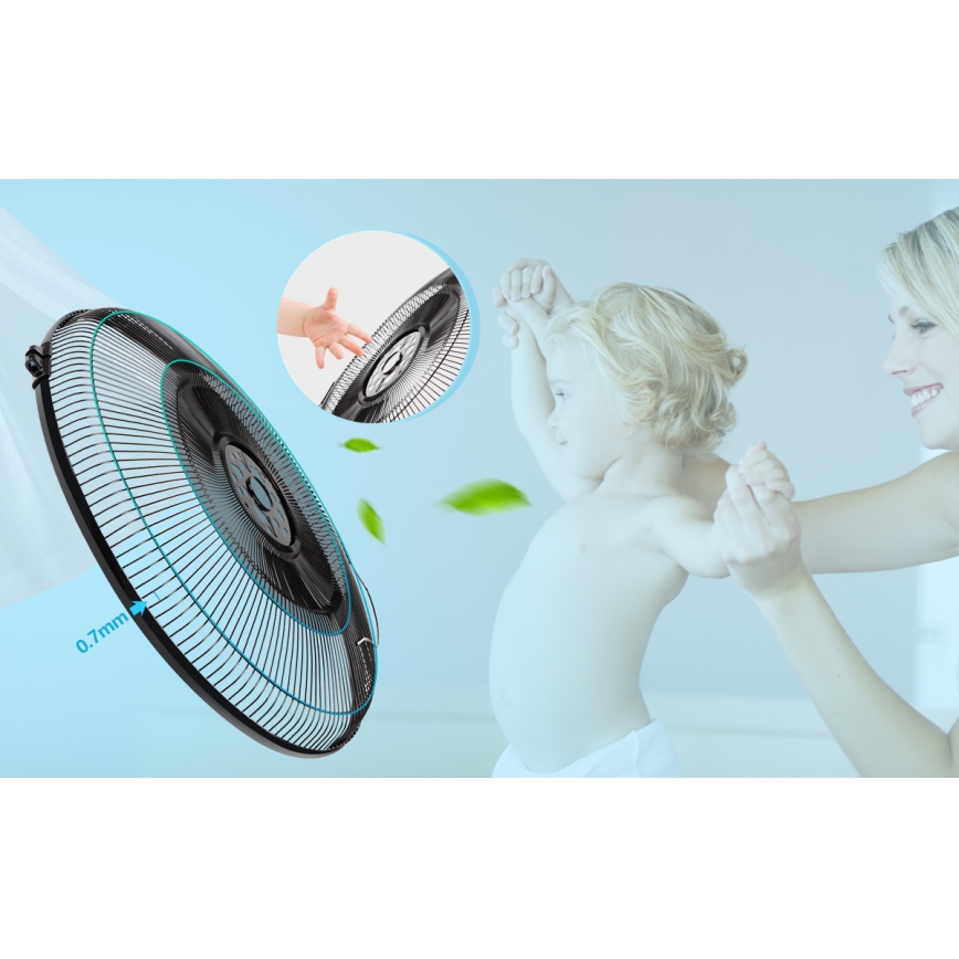 Aigostar - Állóventilátor ködhatással 95W/230V fekete/szürke + távirányítás