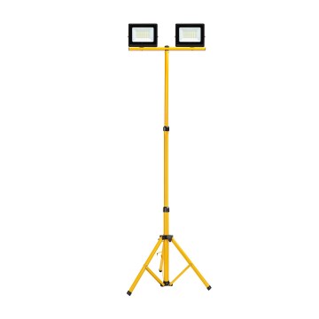 Aigostar - állványos LED reflektor 2xLED/30W/230V 6500K IP65 narancssárga/fekete