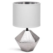 Aigostar - Asztali lámpa 1xE14/40W/230V ezüst/fehér