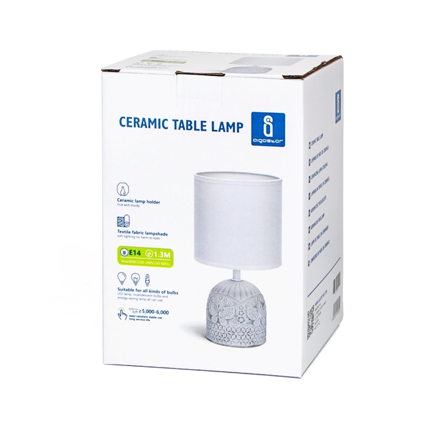 Aigostar - Asztali lámpa 1xE14/40W/230V fehér