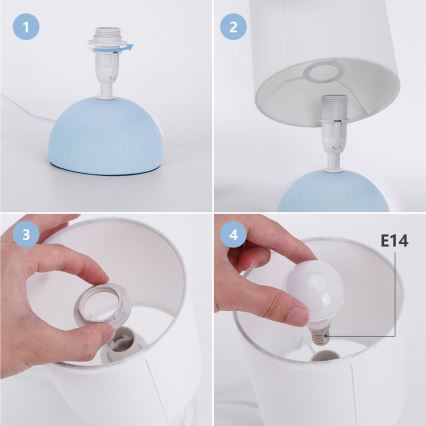 Aigostar - Asztali lámpa 1xE14/40W/230V kék/fehér