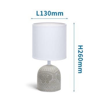 Aigostar - Asztali lámpa 1xE14/40W/230V szürke/fehér