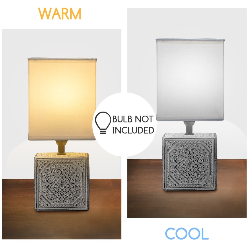 Aigostar - Asztali lámpa 1xE14/40W/230V szürke/fehér