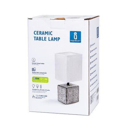 Aigostar - Asztali lámpa 1xE14/40W/230V szürke/fehér