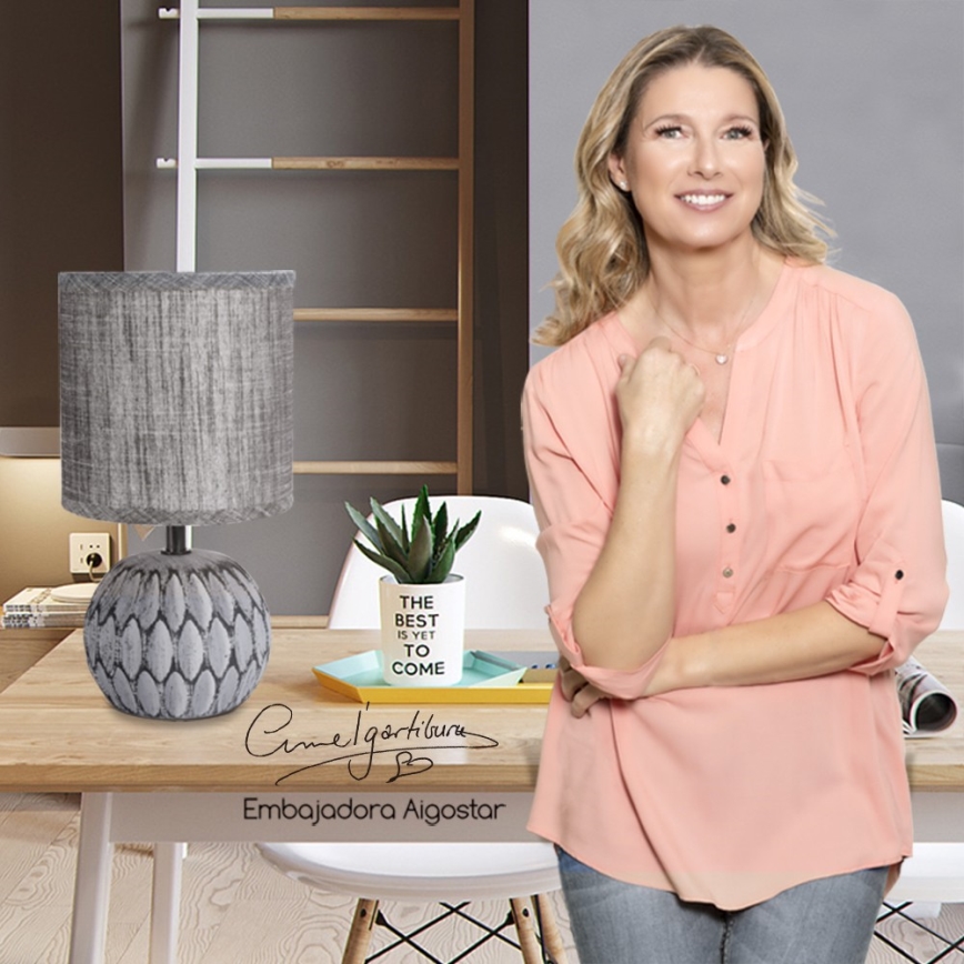 Aigostar - Asztali lámpa 1xE14/40W/230V szürke