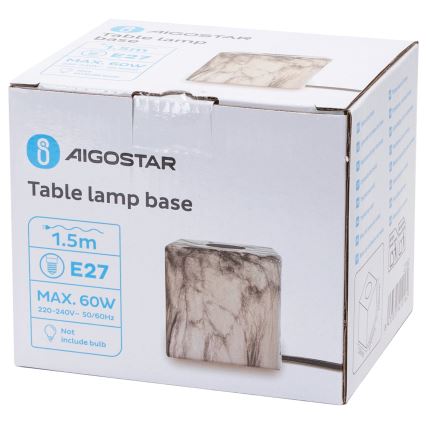 Aigostar - Asztali lámpa 1xE27/60W/230V fehér/szürke