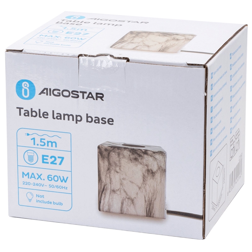 Aigostar - Asztali lámpa 1xE27/60W/230V fehér/szürke