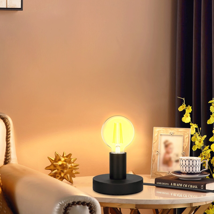 Aigostar - Asztali lámpa 1xE27/60W/230V fekete