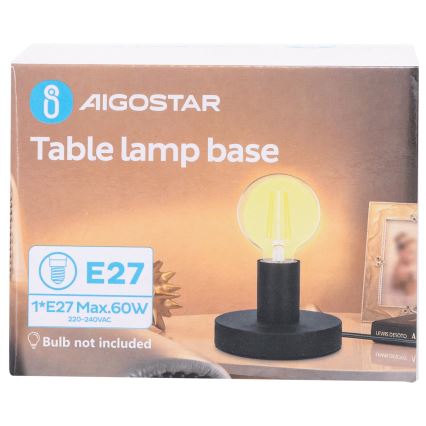 Aigostar - Asztali lámpa 1xE27/60W/230V fekete