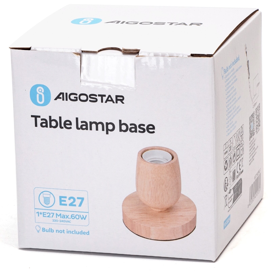 Aigostar - Asztali lámpa 1xE27/60W/230V gumifa