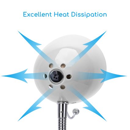 Aigostar - Asztali lámpa csipesszel 1xE27/11W/230V fehér/fényes króm