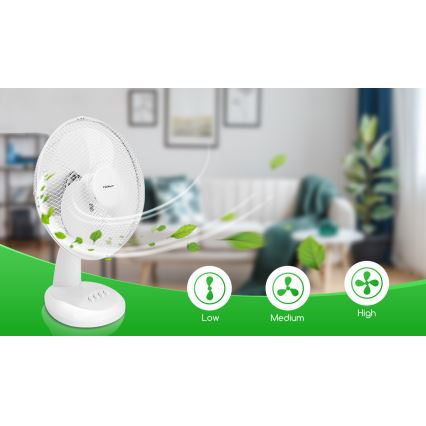 Aigostar - Asztali ventilátor 35W/230V 34 cm fehér