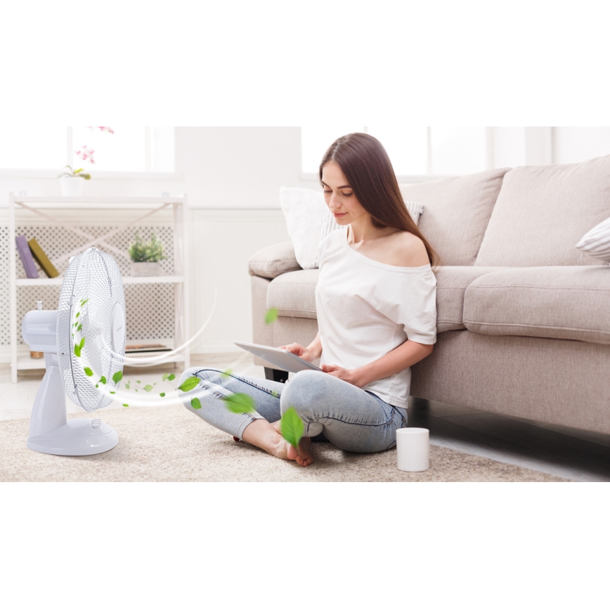 Aigostar - Asztali ventilátor 40W/230V fehér
