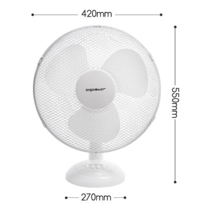 Aigostar - Asztali ventilátor 45W/230V 34 cm fehér