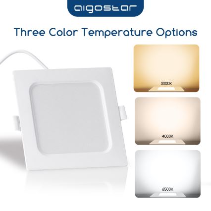 Aigostar - beépíthető LED mennyezeti lámpa 6W/230V 6500K 12x12 cm fehér
