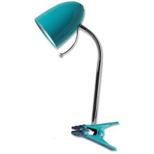 Aigostar -  Csipeszes asztali lámpa 1xE27/11W/230V kék/króm