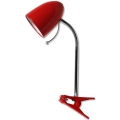 Aigostar - Csipeszes asztali lámpa 1xE27/11W/230V piros/króm