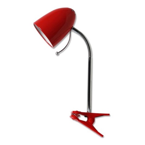 Aigostar - Csipeszes asztali lámpa 1xE27/11W/230V piros/króm