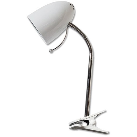 Aigostar -  Csipeszes asztali lámpa 1xE27/36W/230V fehér/króm