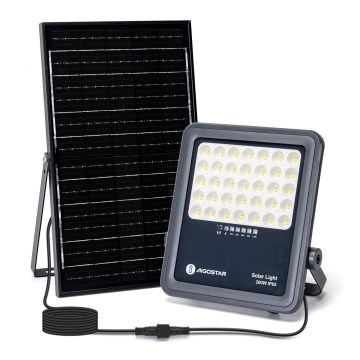Aigostar - Dimmelhető LED napelemes reflektor LED/200W/3,4V IP65 15000 mAh + távirányító