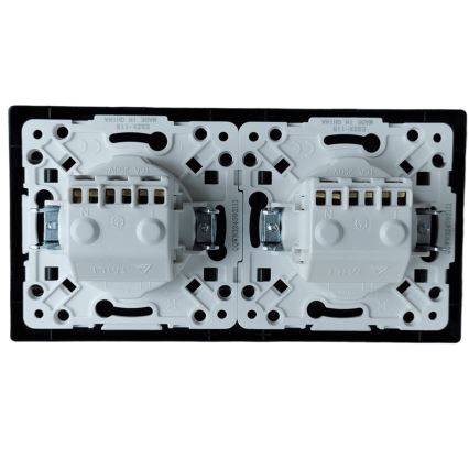 Aigostar - Dupla SCHUKO fali aljzat kerettel, 230 V/16 A, fekete