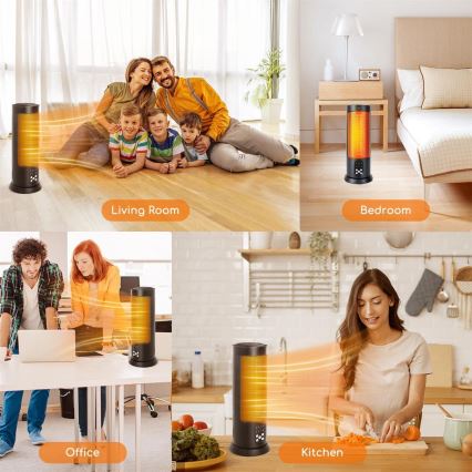 Aigostar - Elektromos hősugárzó 1500W/230V + távirányító