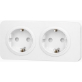 Aigostar - Fali konnektor kerettel 2x SCHUKO 250V/16A fehér