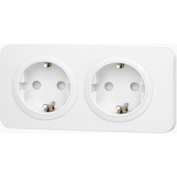 Aigostar - Fali konnektor kerettel 2x SCHUKO 250V/16A fehér