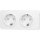 Aigostar - Fali konnektor kerettel 2x SCHUKO 250V/16A fehér