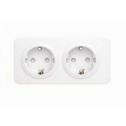 Aigostar - Fali konnektor kerettel 2x SCHUKO 250V/16A fehér