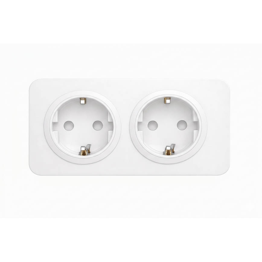 Aigostar - Fali konnektor kerettel 2x SCHUKO 250V/16A fehér