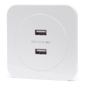 Aigostar - Fali USB-aljzat kerettel 2× USB-A, fehér