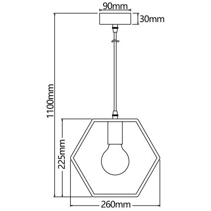 Aigostar - Fenyő függőlámpa zsinóron 1xE27/60W/230V