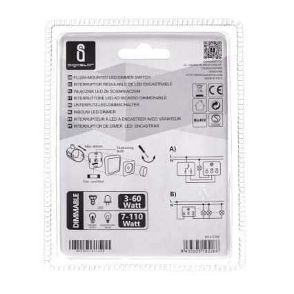 Aigostar - Forgó dimmer 110W/230V fehér