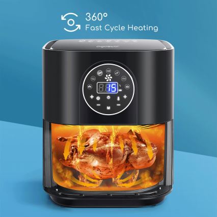 Aigostar - Forró levegős sütő 1500W/230V 3,5l fekete